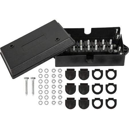 Buyers Products 5601114 14 Terminal Junction Box, Durable Polymer Box With Plain Terminals, Weather-Resistant, Easy Consolidation for Truck Wiring, Semi-Truck Accessories